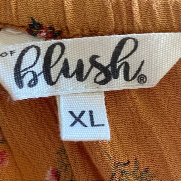 BLUSH-ORANGE FLORAL MIDI DRESS-SIZE XL - Picture 9 of 9